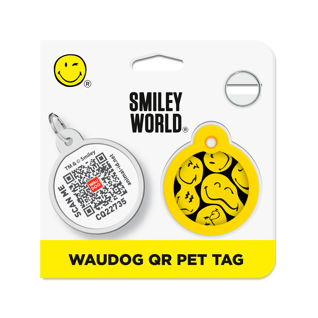 Адресник для тварин WAUDOG Smart ID з QR паспортом "Смайли на чорному", коло 30 мм (230-0181) - изображение 5