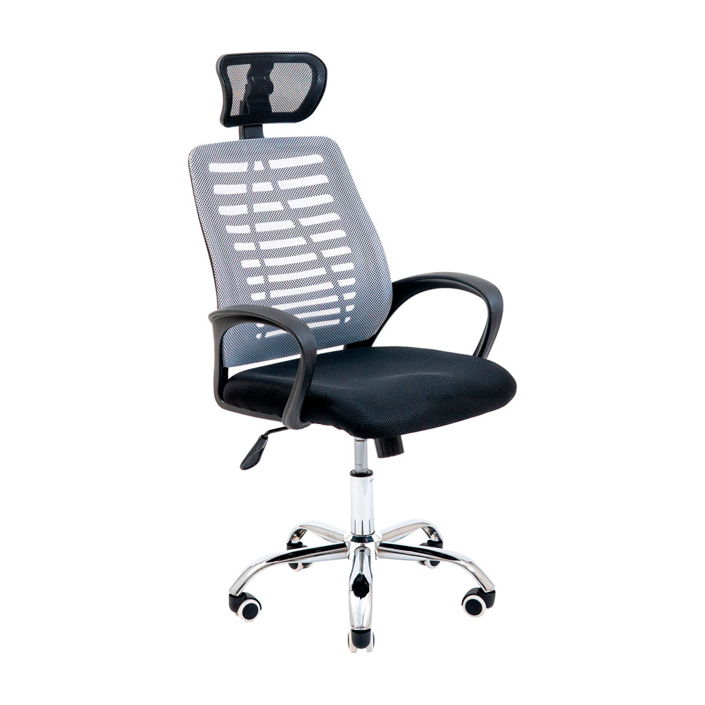 Офісне крісло Richman Бласт Хром M-1 (Tilt) Сітка чорна + сіра (ADD0002355) - зображення 1