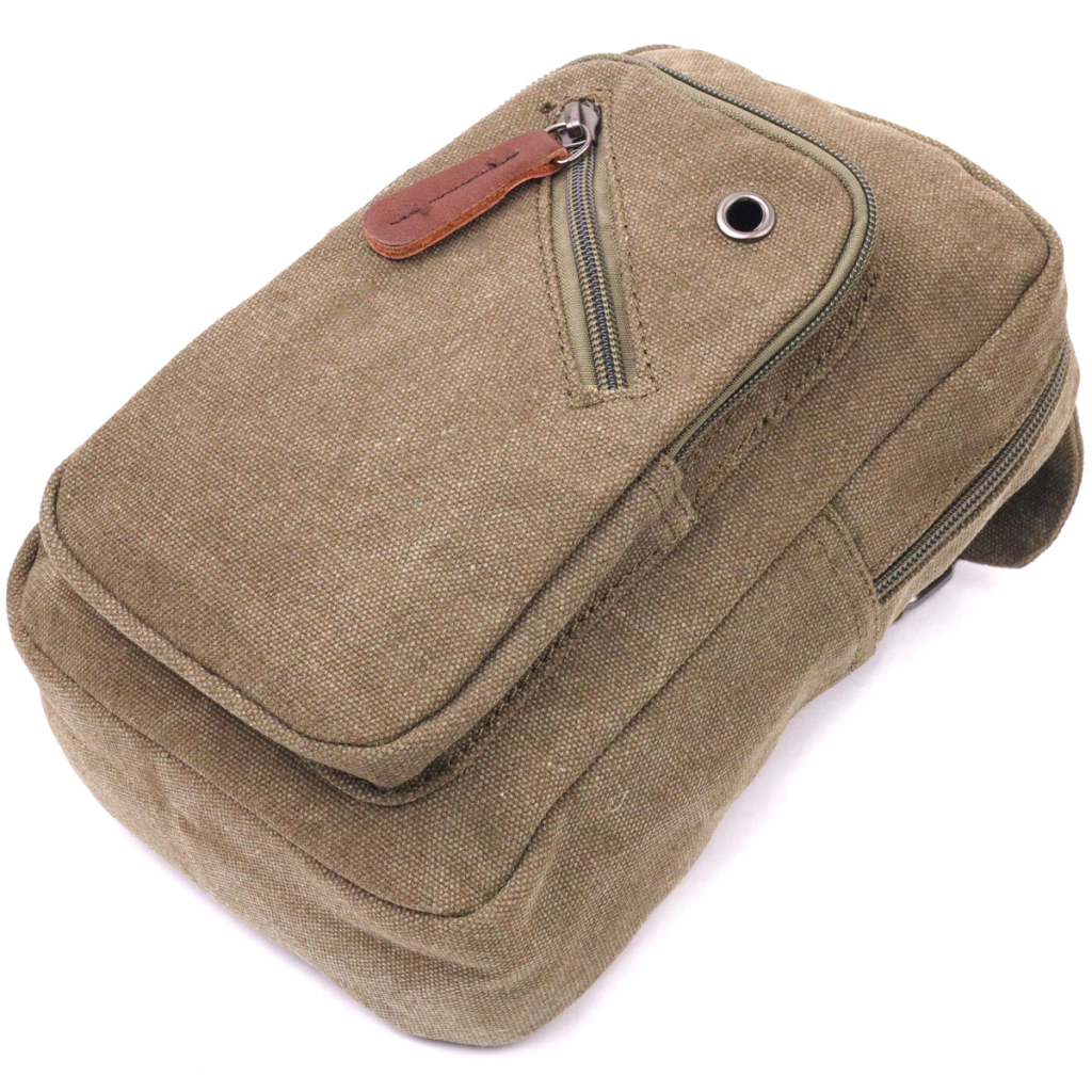 Сумка Vintage Чоловіча через плече з текстилю Оливкова (21231) - зображення 3