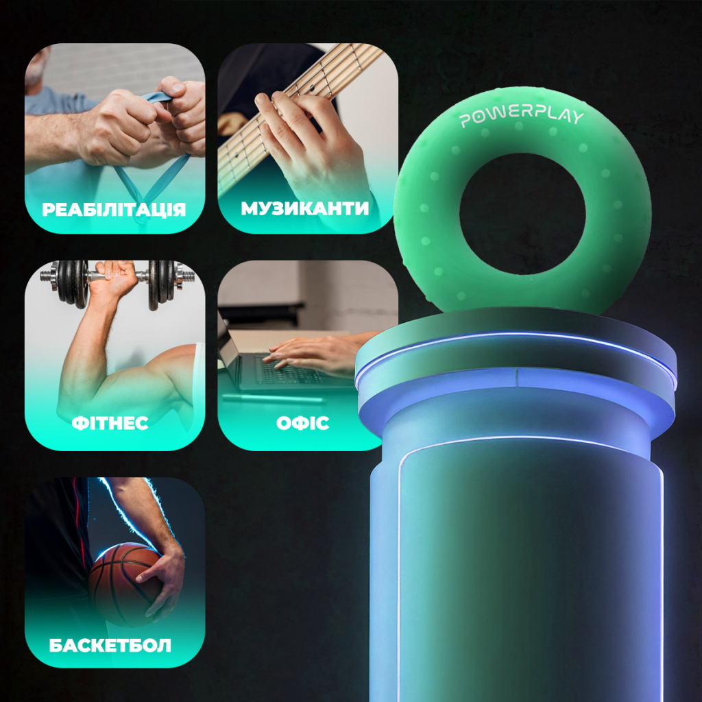 Еспандер PowerPlay PP-4338 Hand Grip Medium 20 кг Зелений (PP_4338_Green_20kg) - зображення 9