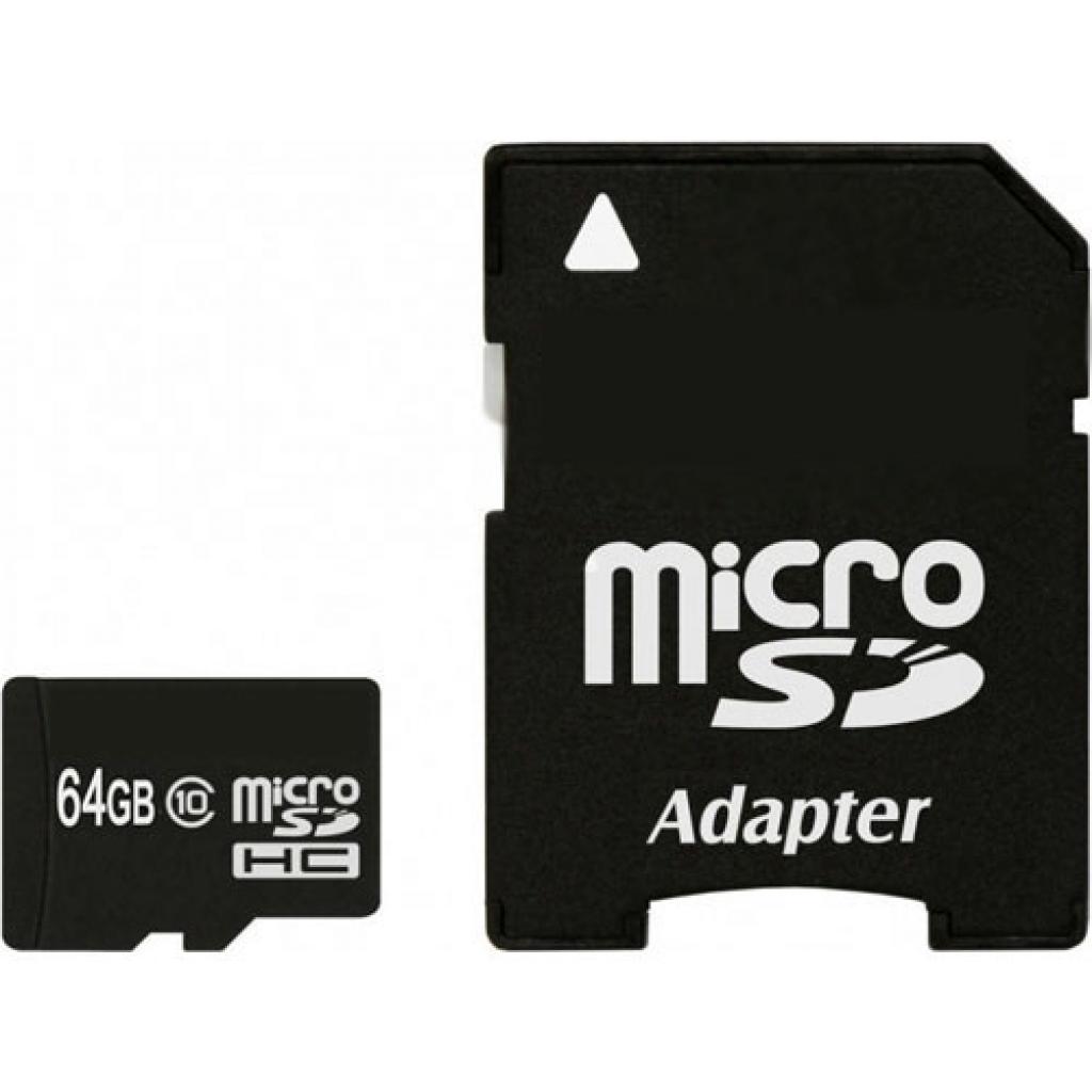 Карта пам'яті eXceleram 64Gb Miсro-SDXC class 10 с адаптером SD, UHS-I (MSD6410A) - зображення 1