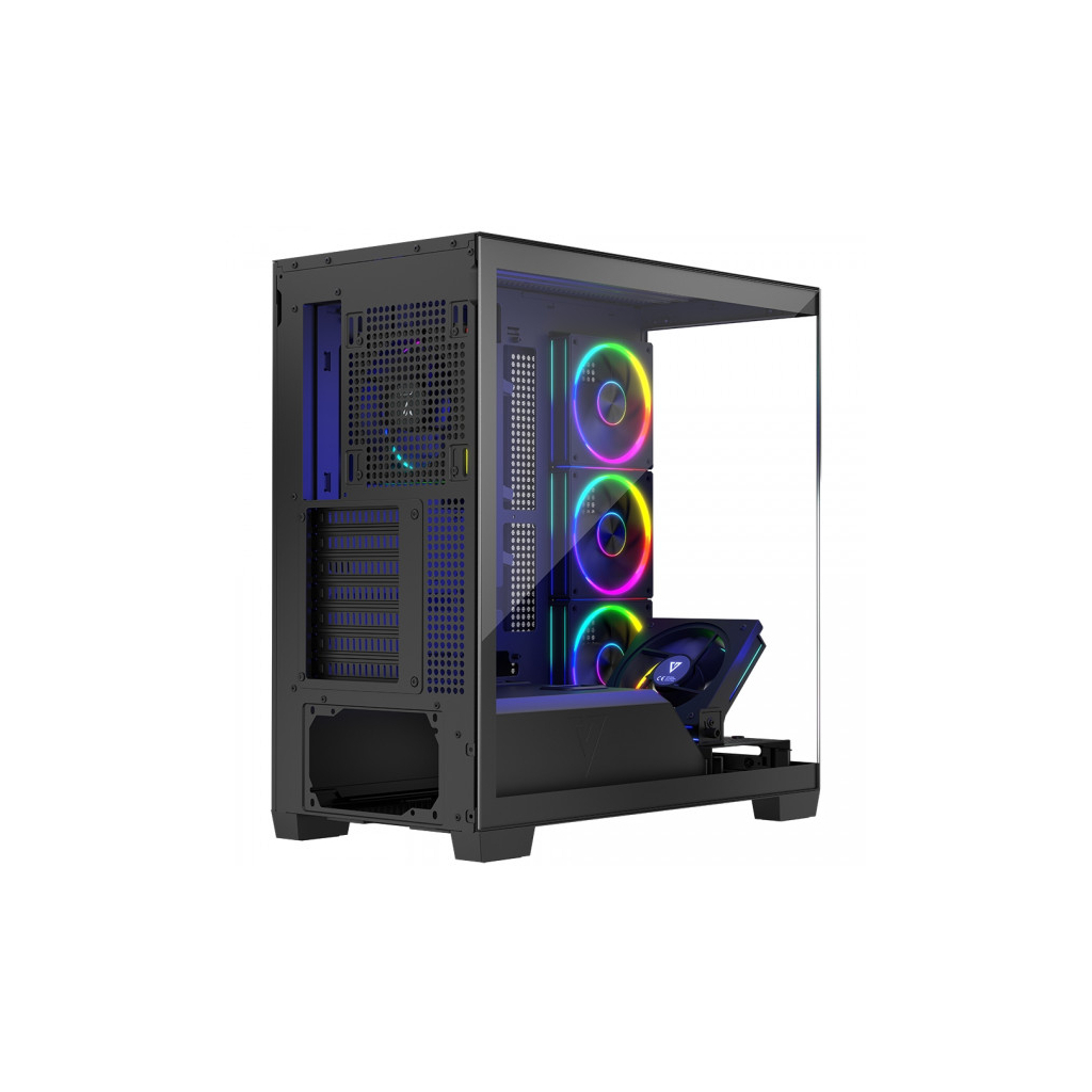 Корпус Modecom VOLCANO STELLAR ARGB MIDI 5x120mm fans BLACK (AT-STELLAR-5F-ARGB-10) - зображення 4