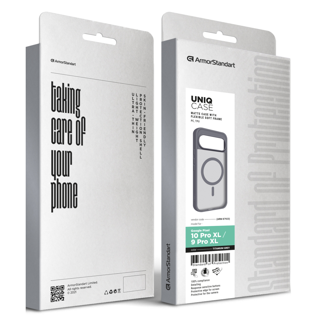 Чохол до мобільного телефона Armorstandart Uniq MagCase Google Pixel 10 Pro XL / 9 Pro XL Titanium Grey (ARM87923) - зображення 3