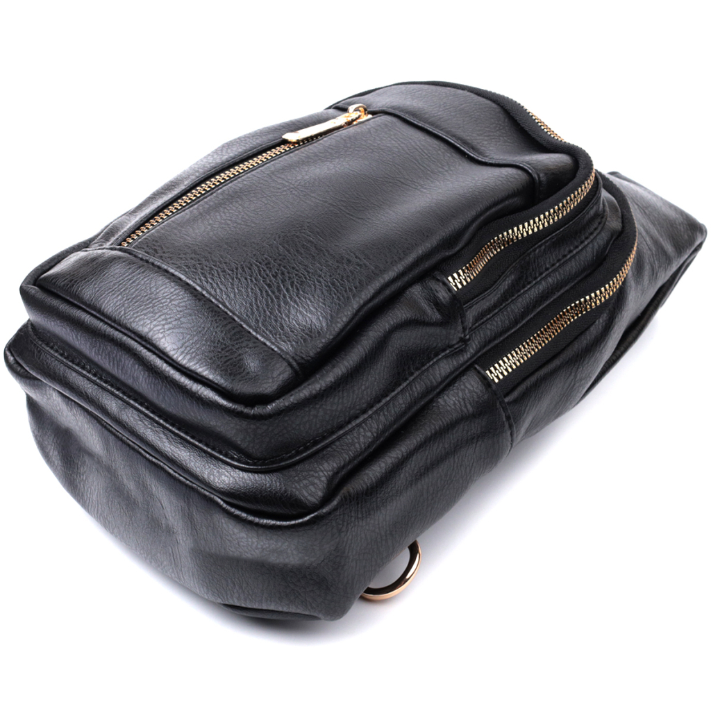 Сумка Vintage Слінг жіноча з екошкіри Чорна (22748) - зображення 6