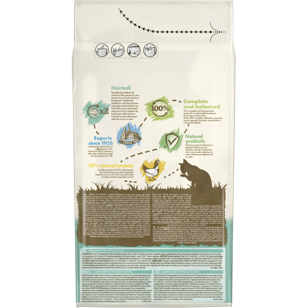 Сухий корм для кішок Purina Cat Chow Hairball з куркою 1.5 кг (5997204514486) - зображення 3
