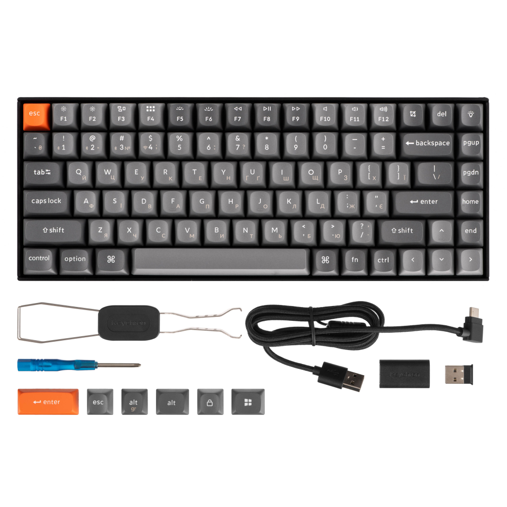 Клавіатура Keychron K2 Max K Super Brown Hot-Swap QMK Wireless/Bluetooth/USB-А UA Black (K2M-J3-UA) - зображення 3