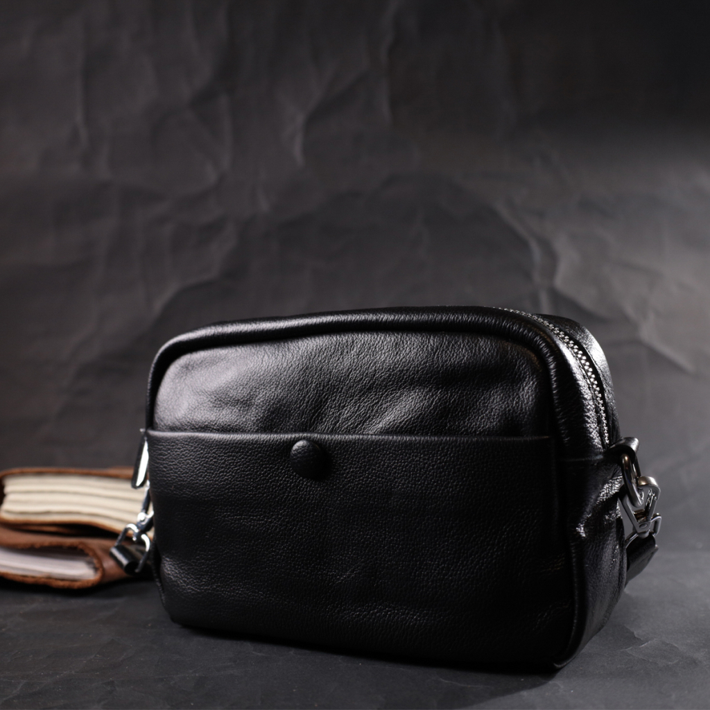 Сумка Vintage Жіноча з натуральної м'якої шкіри Чорна (22436) - зображення 7