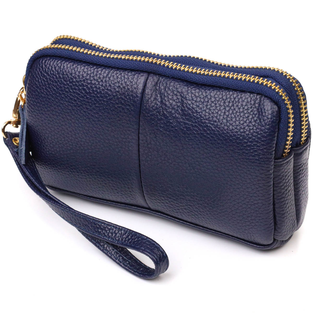 Сумка Vintage На два відділення з натуральної шкіри Синя (22089) - зображення 1