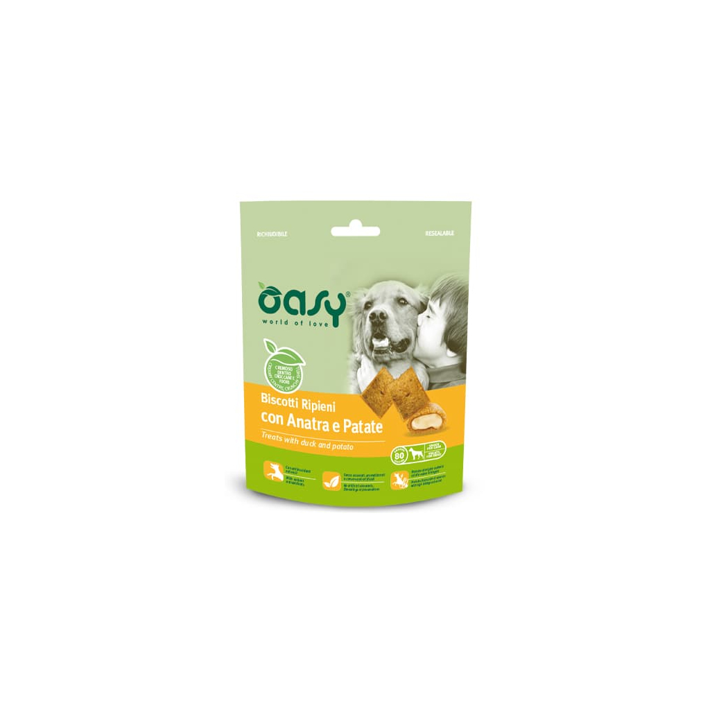 Ласощі для собак OASY TREATS Качка та картопля 80 г (8053017343105) - зображення 1