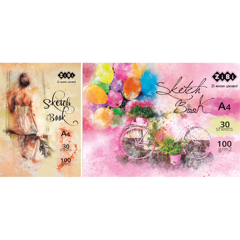 Альбом для малювання ZiBi А4, Скетчбук ART Line 30 аркушів, клеєний (ZB.1470) - зображення 1