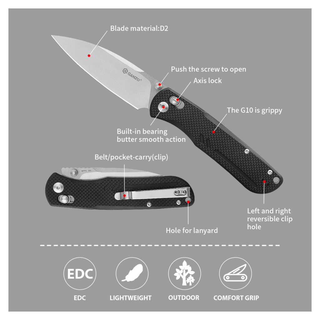 Ніж Ganzo G771-BK - зображення 2