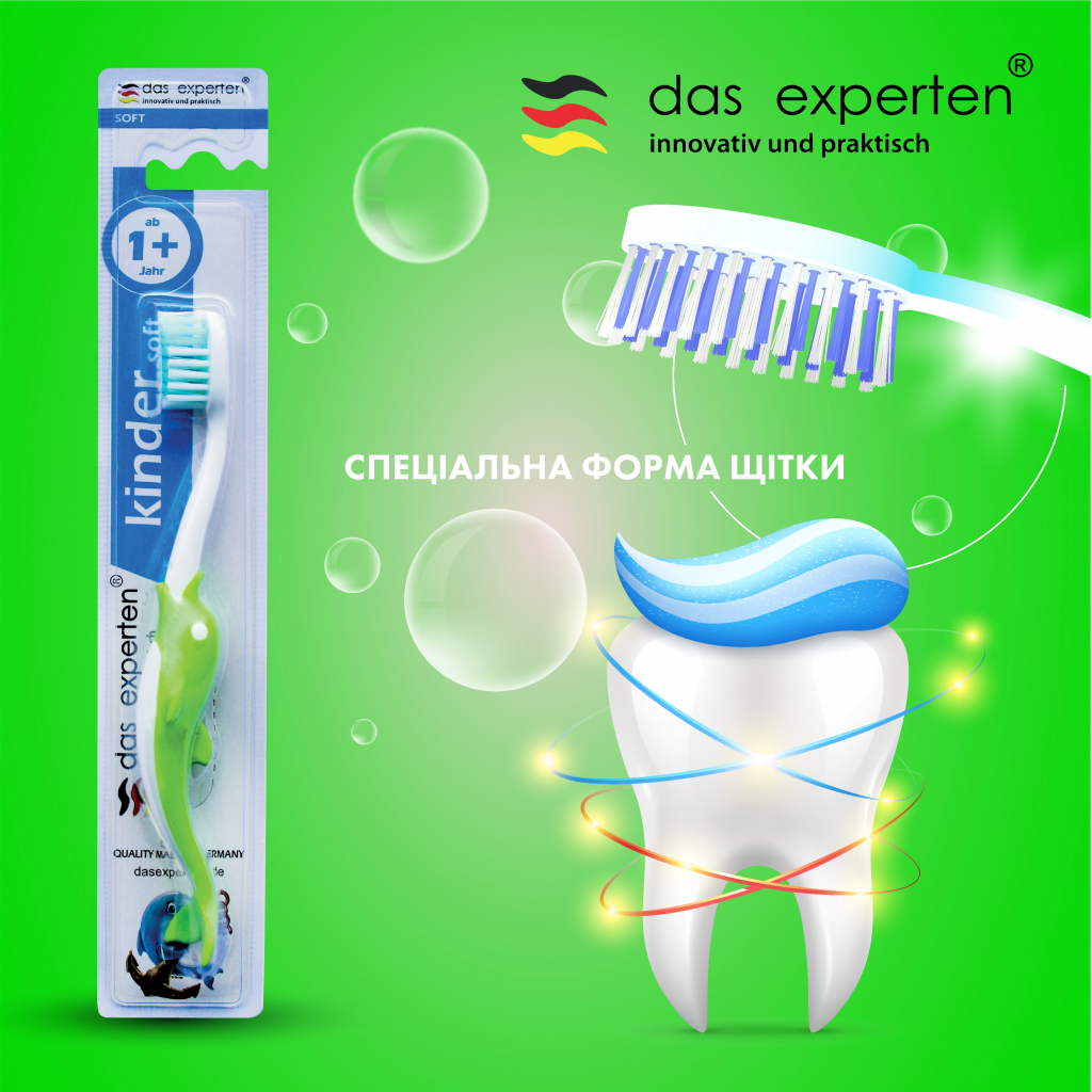 Дитяча зубна щітка Das Experten Kinder soft Дельфін 1+ (6913362821371) - зображення 2