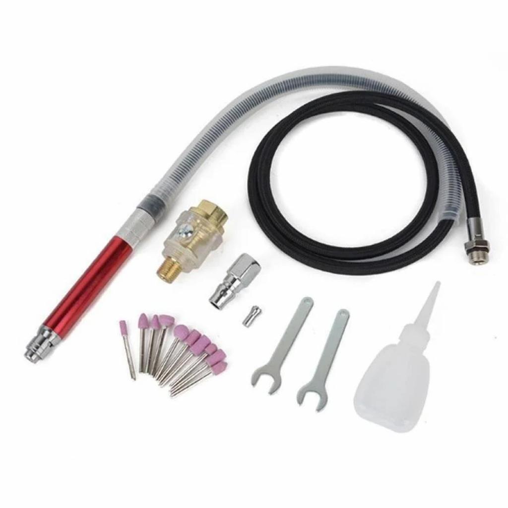 Гравер Airkraft пневмо, міні з комплектом шліфовальних каменів (AT-010K) - зображення 1