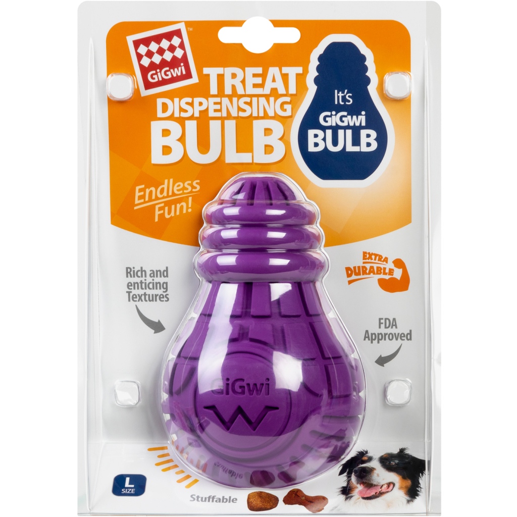 Іграшка для собак GiGwi Bulb Rubber Лампочка гумова L фіолетова (2338) - зображення 2