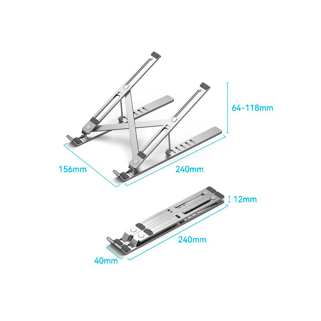Підставка до ноутбука Vention Laptop X-type Stand Silver Aluminum Alloy (KDMI0) - зображення 11