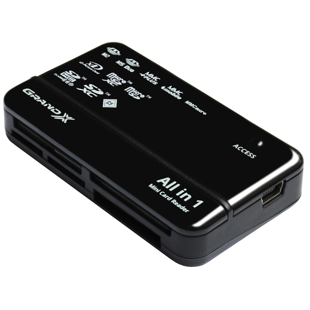 Зчитувач флеш-карт Grand-X CRX05Black - зображення 2