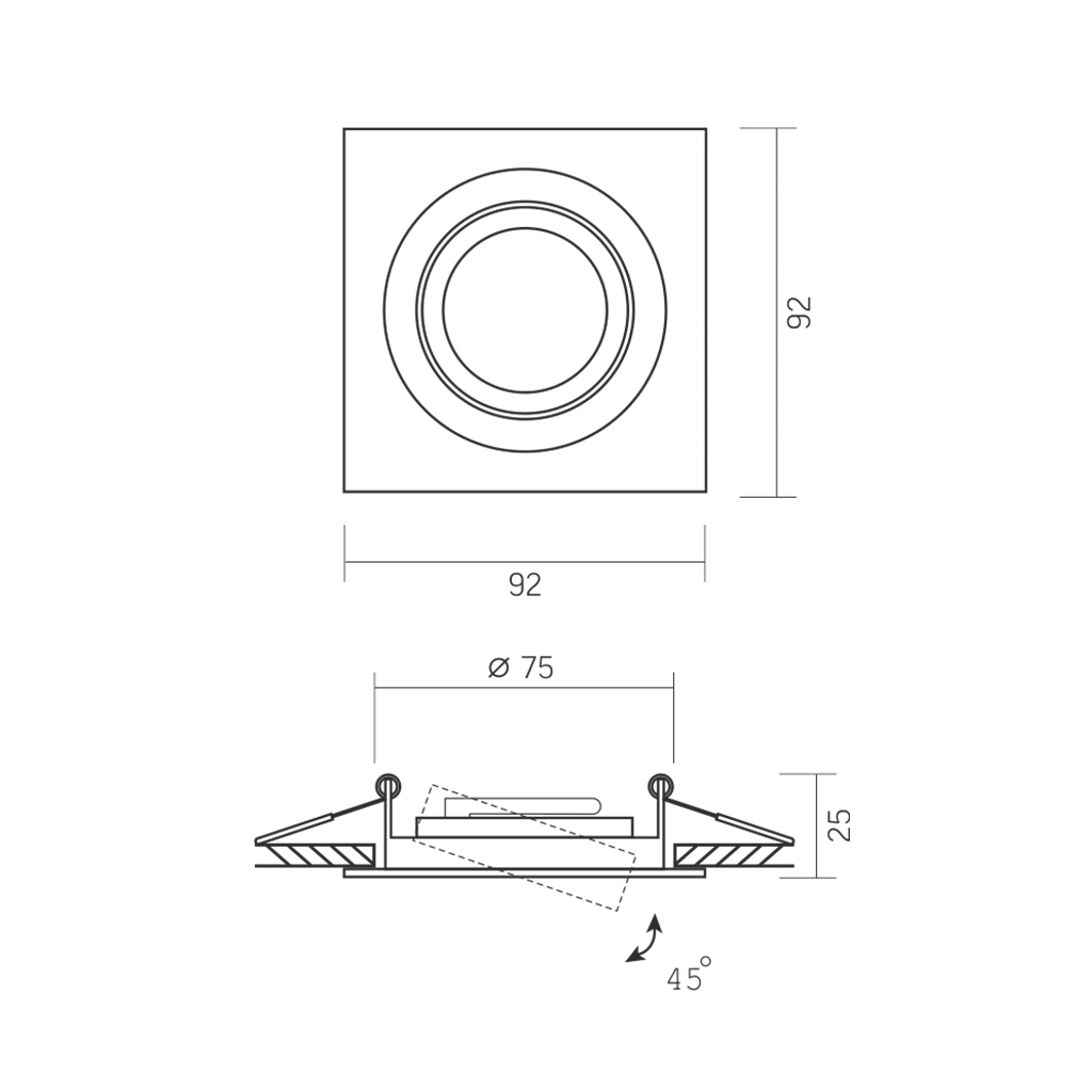 Світильник точковий Videx під лампу GU10 врізний Квадрат Білий (VL-SPF08S-W) - изображение 2