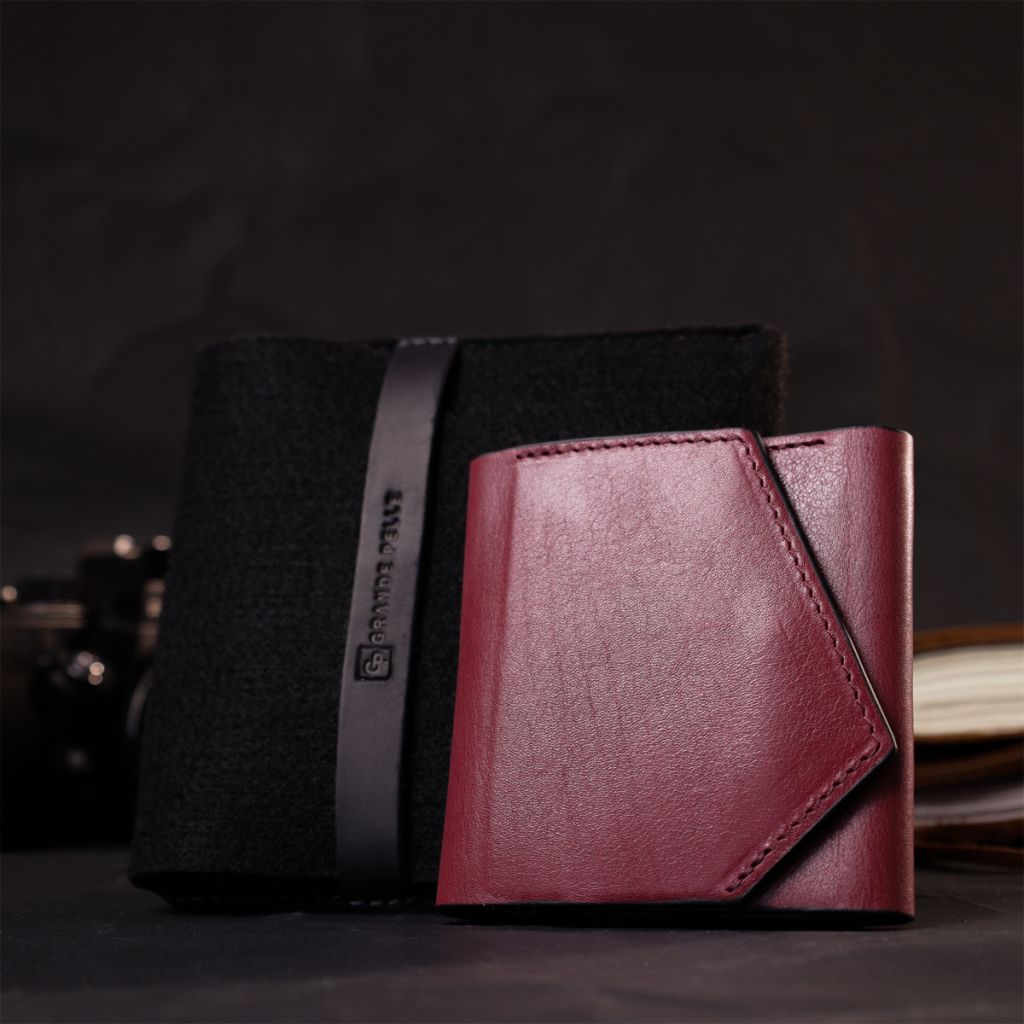 Гаманець Grande Pelle З натуральної шкіри Бордовий (16800) - зображення 11