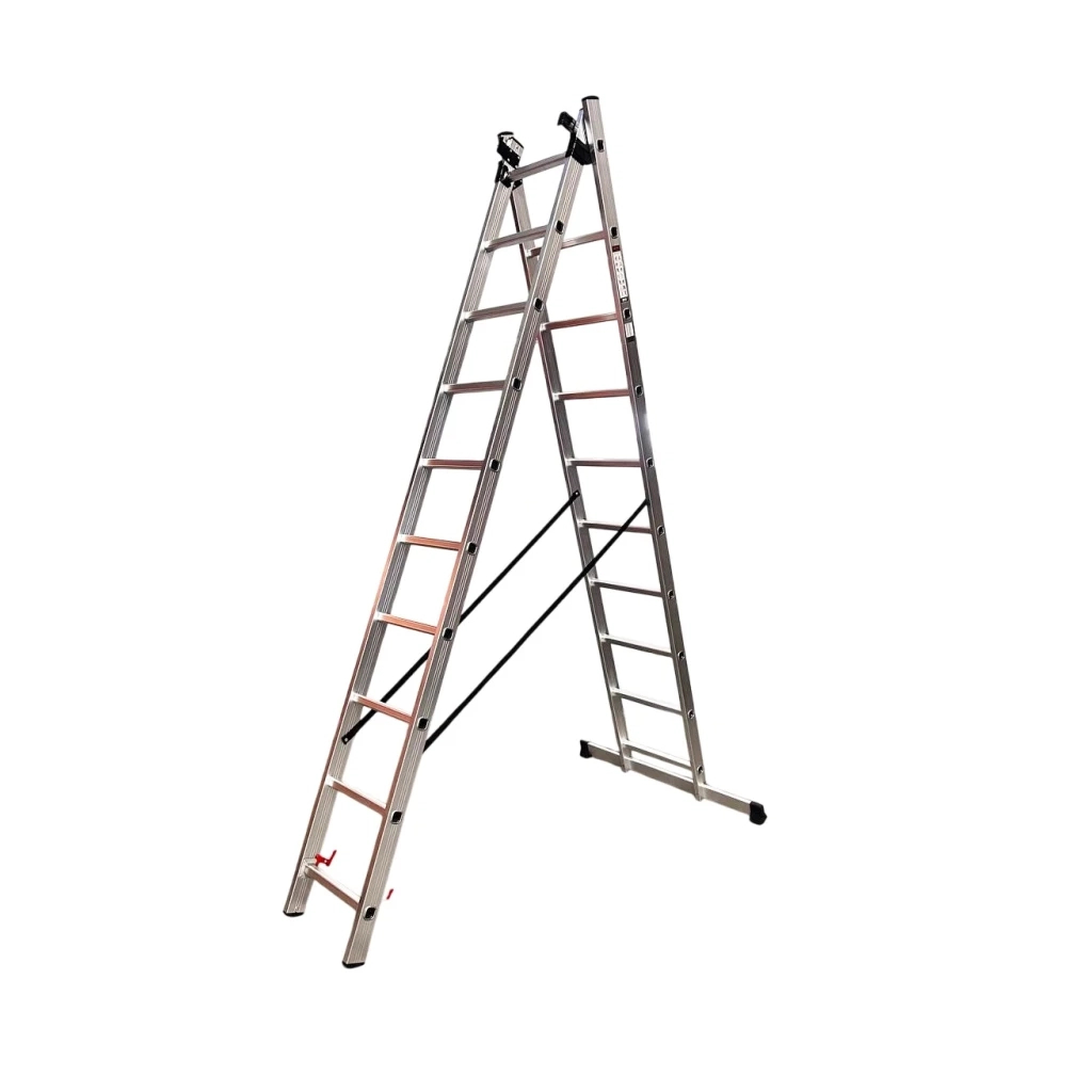 Драбина GTM 3-секції, розкладна, 3*10сх. 2,72-6,5м (KME310) - зображення 2
