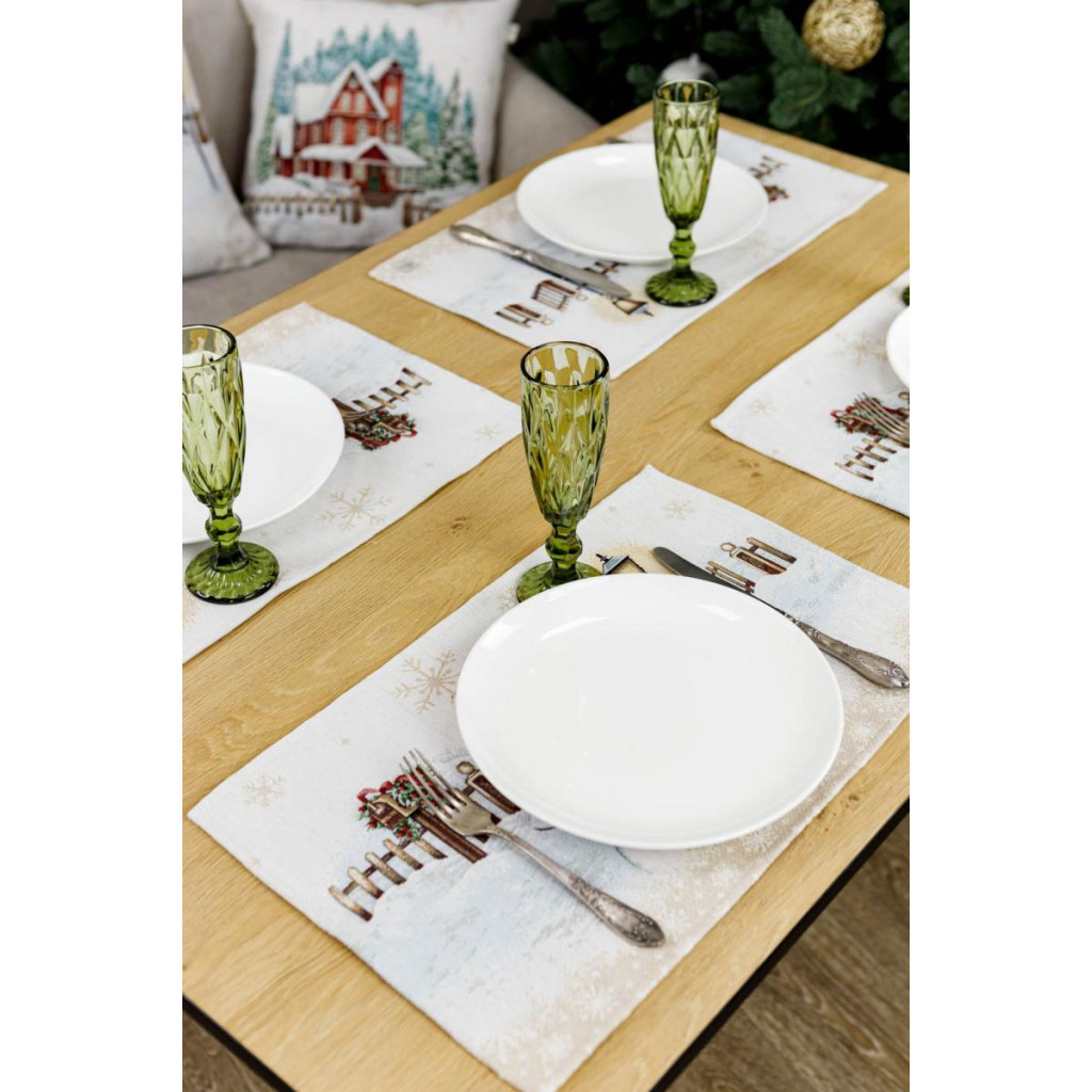 Серветка на стіл Прованс гобеленова з велюром Святковий дім 30х50 см (4823093450356) - зображення 2