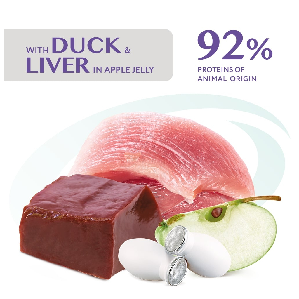 Вологий корм для кішок Optimeal з ефектом виведення шерсті з качкою та печінкою в желе 85 г (4820215364027) - зображення 2