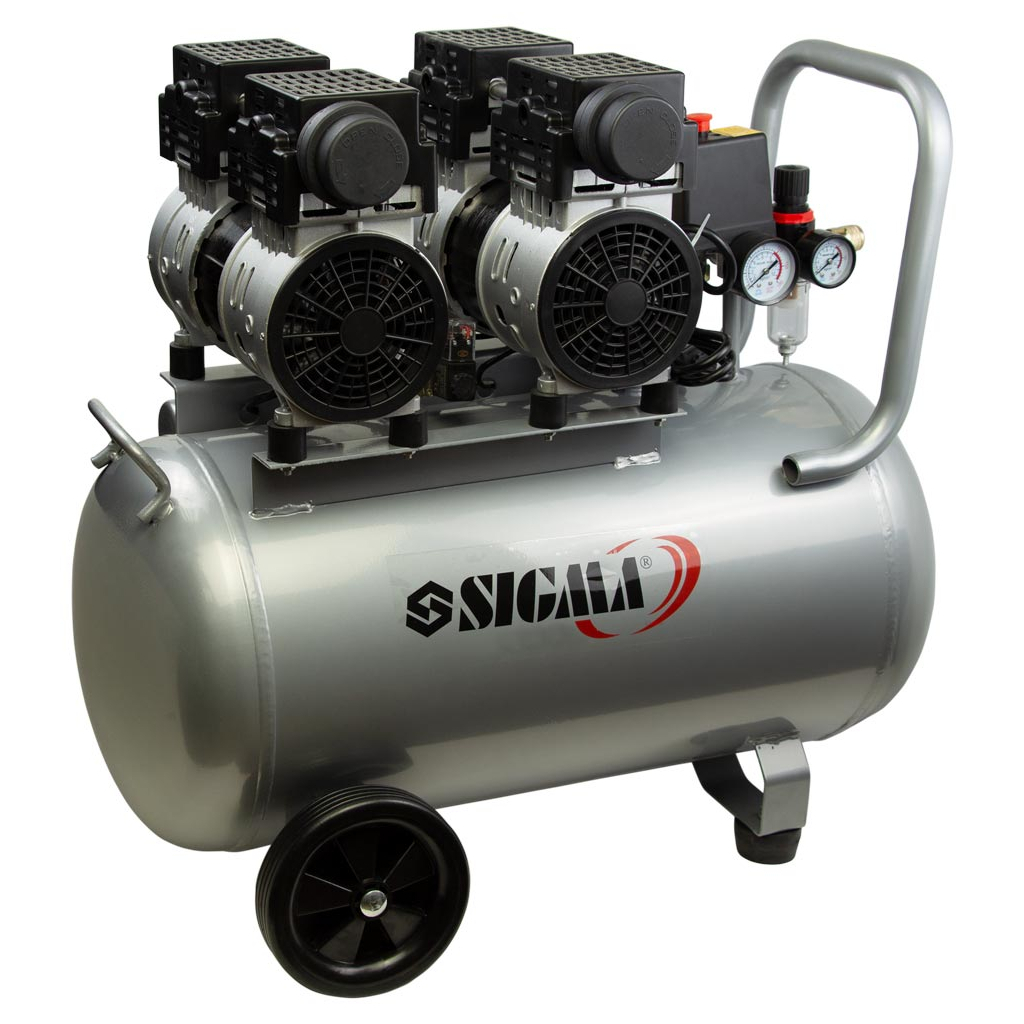 Компресор Sigma чотирициліндровий безолійний 2.2кВт 1400об/хв 320л/хв 8бар 50л (7042551) - зображення 2