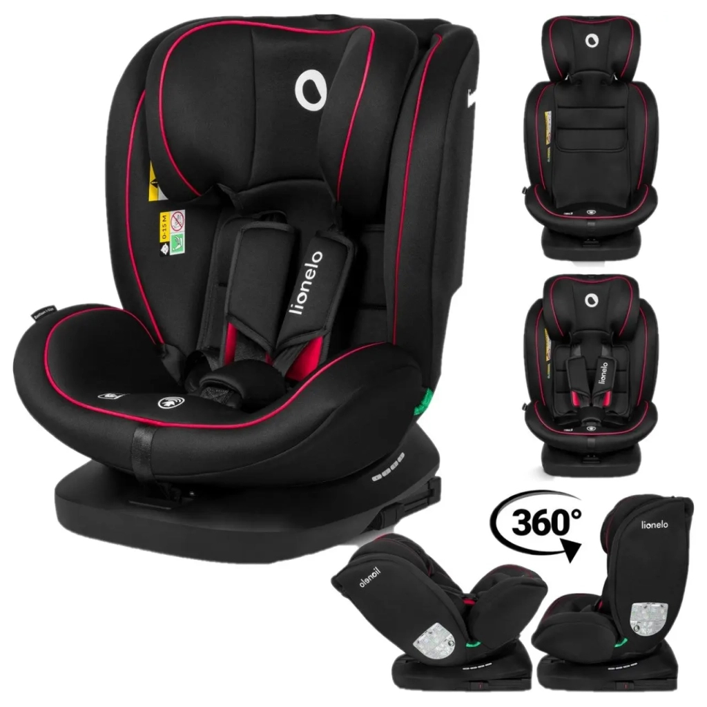 Автокрісло Lionelo Bastiaan i-Size Black Red, чорне з червоним (LO-BASTIAAN I-SIZE BLACK RED) - зображення 2
