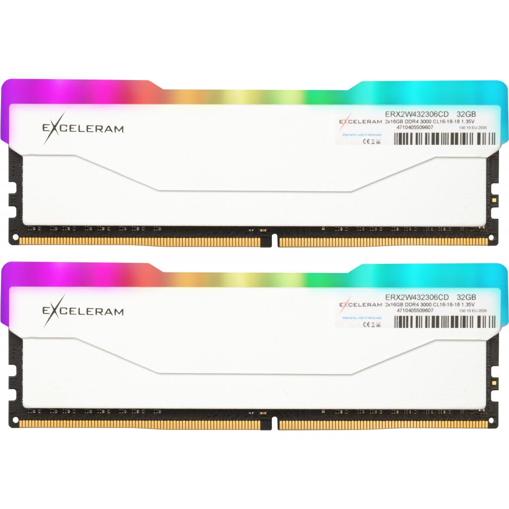 Модуль пам'яті для комп'ютера DDR4 32GB (2x16GB) 3000 MHz RGB X2 Series White eXceleram (ERX2W432306CD) - зображення 1