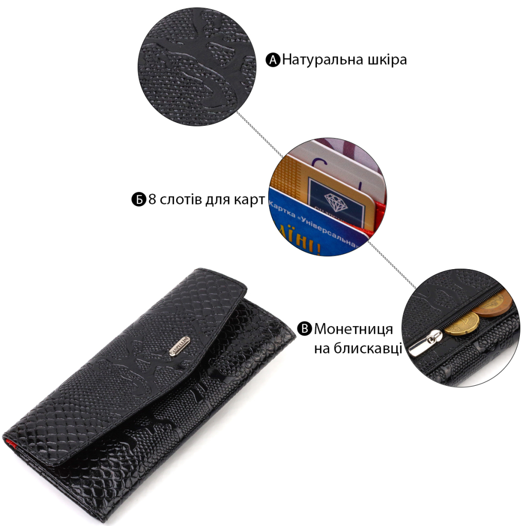 Портмоне Canpellini З натуральної шкіри Чорне (21700) - зображення 4