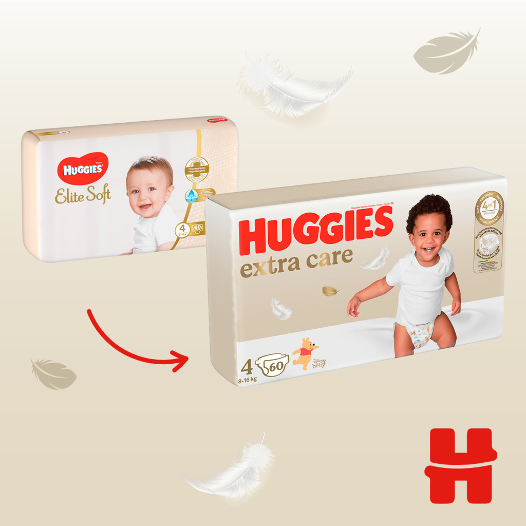 Підгузки Huggies Extra Care 4 (8-16 кг) 60 шт (5029053578118) - зображення 4