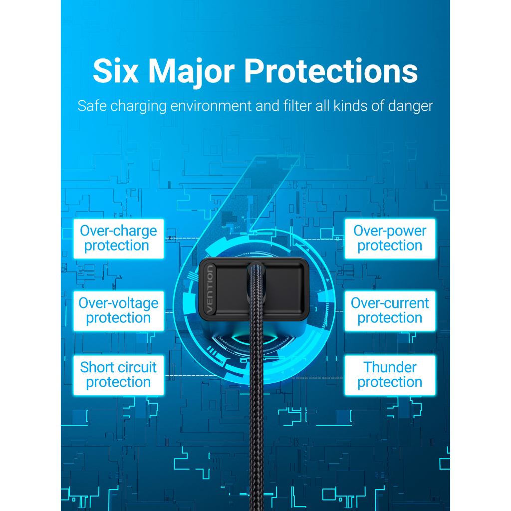 Зарядний пристрій Vention 1xUSB 12W Black (FAAB0-EU) - изображение 6