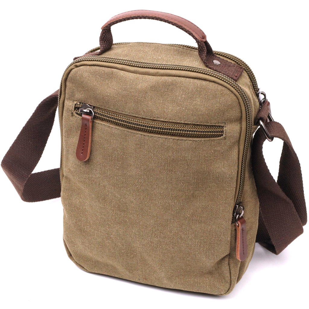 Сумка Vintage Вертикальна з текстилю Оливкова (22238) - зображення 2