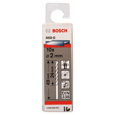 Свердло Bosch HSS-G 2 мм., 10 шт. по металу (2.608.595.051) - зображення 2