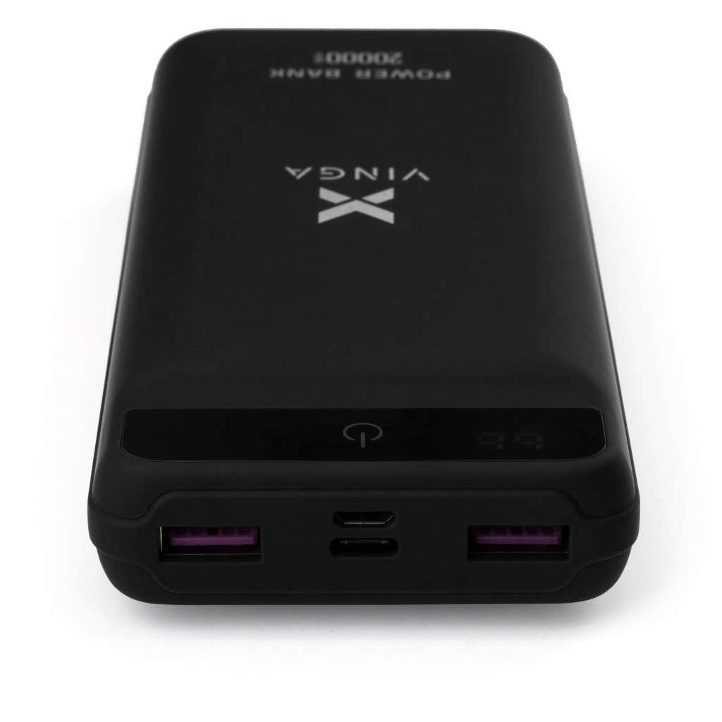 Батарея універсальна Vinga 20000 mAh QC3.0 Display soft touch black (VPB2QLSBK) - зображення 7