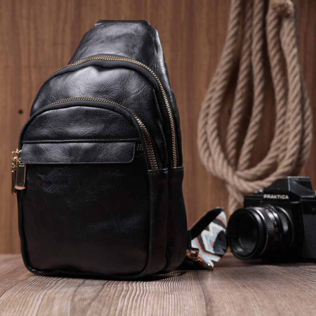 Сумка Vintage З гладкої екошкіри Чорна (22770) - зображення 10