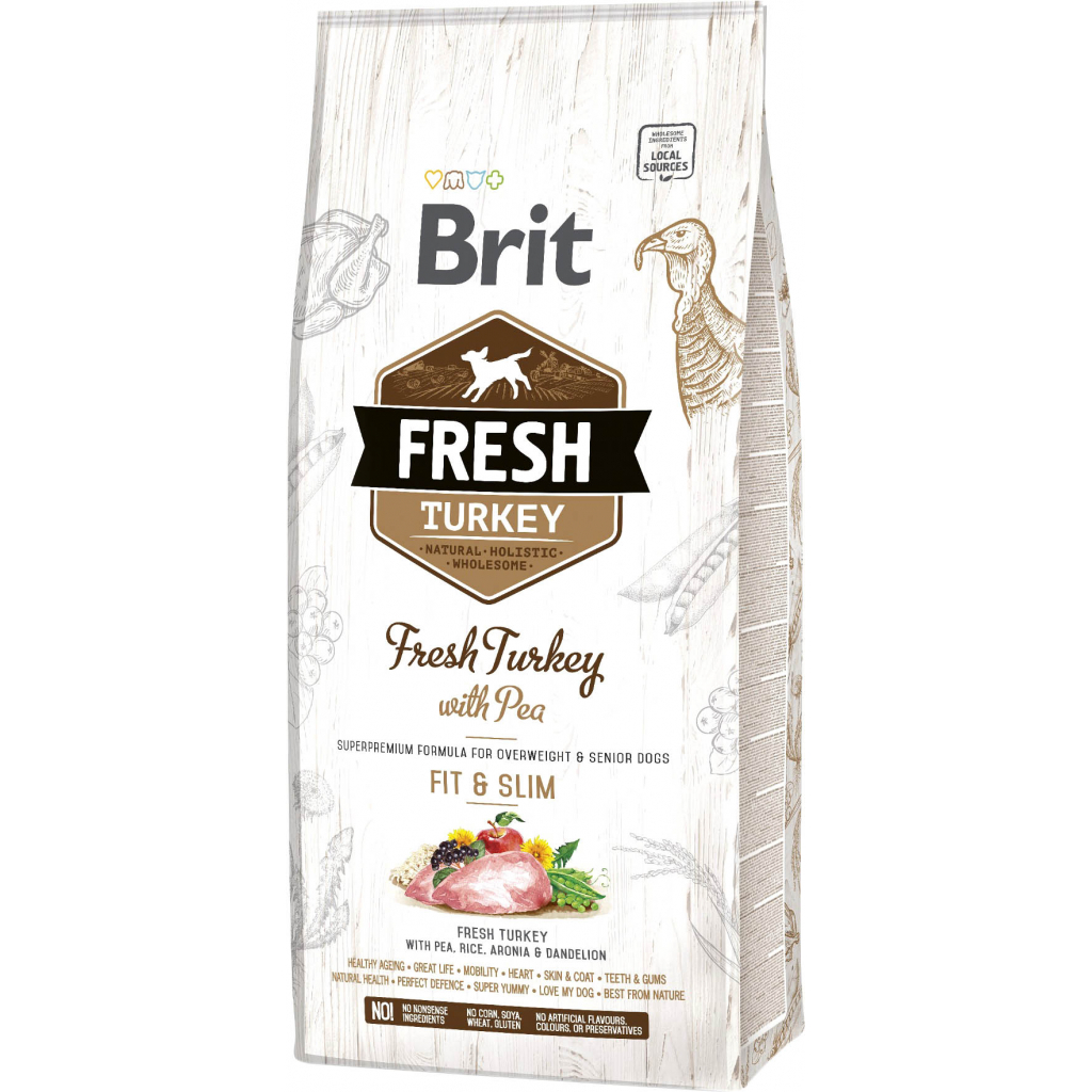 Сухий корм для собак Brit Fresh Turkey/Pea Light Fit and Slim Adult 12 кг (8595602530793) - зображення 1