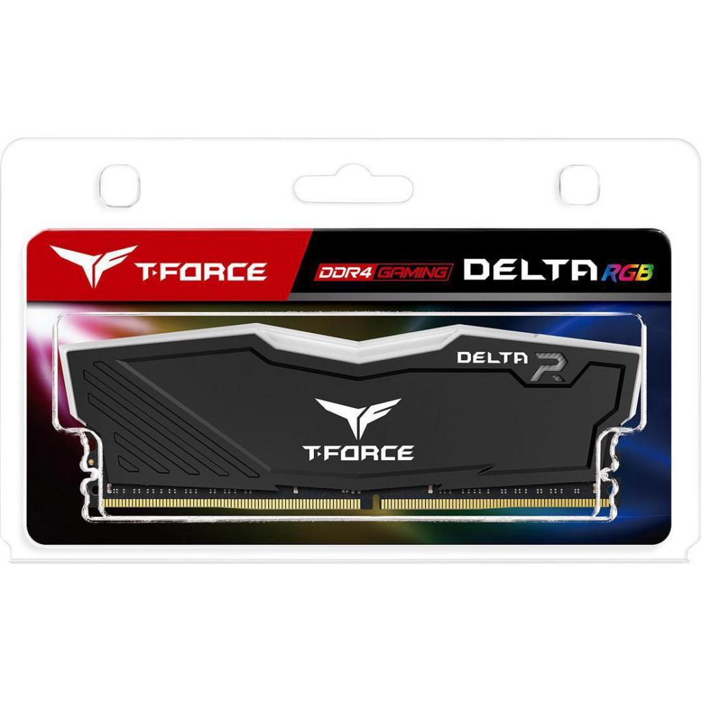 Модуль пам'яті для комп'ютера DDR4 16GB 2666 MHz T-Force Delta Black RGB Team (TF3D416G2666HC15B01) - зображення 4