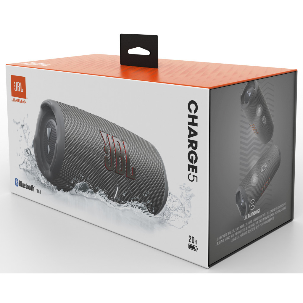 Акустична система JBL Charge 5 Gray + Griffin 20000 mAh (JBLCHARGE5GRYPB) - зображення 8