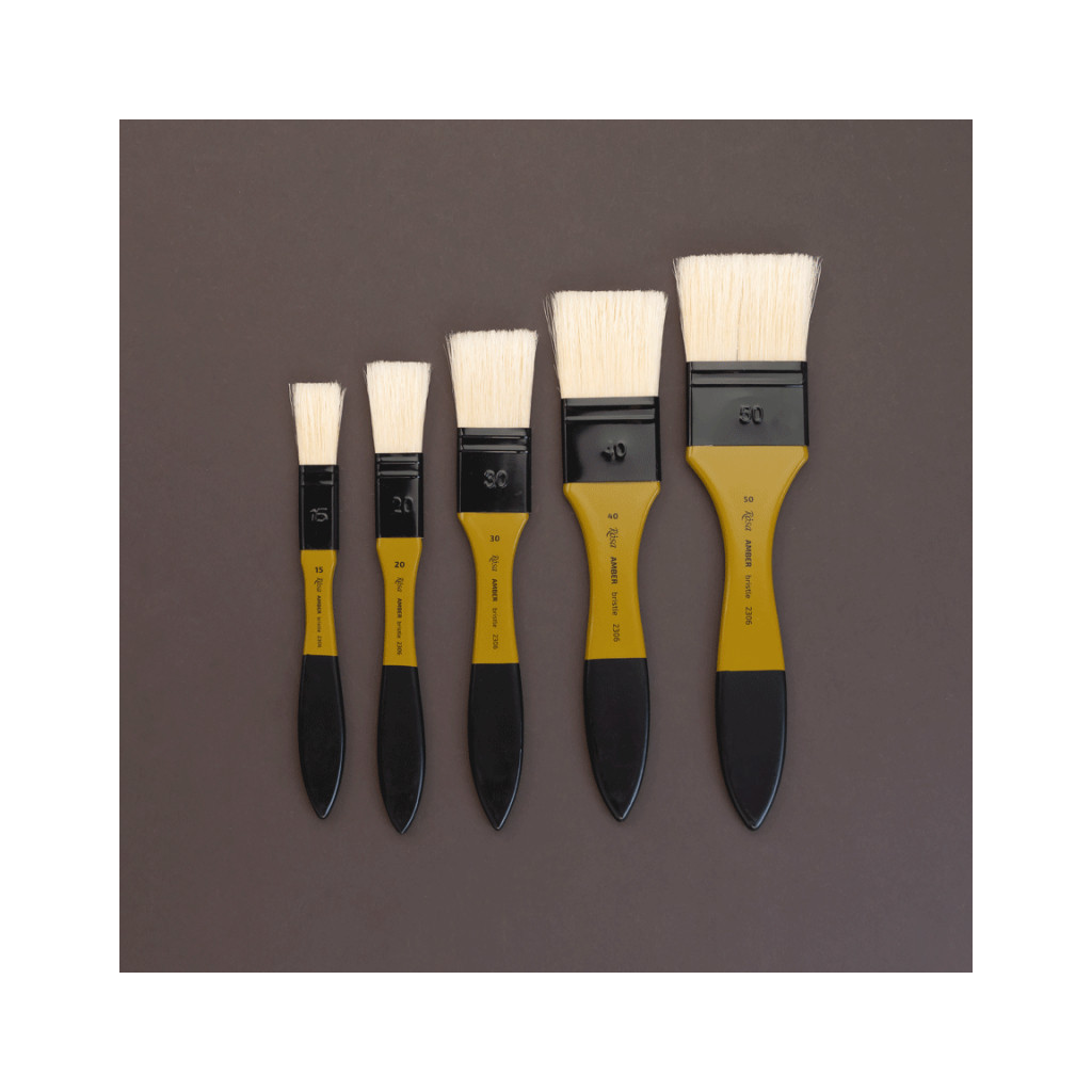 Пензлик для малювання Rosa Щетина флейц, AMBER 2306, №15 (4823098533559) - изображение 7