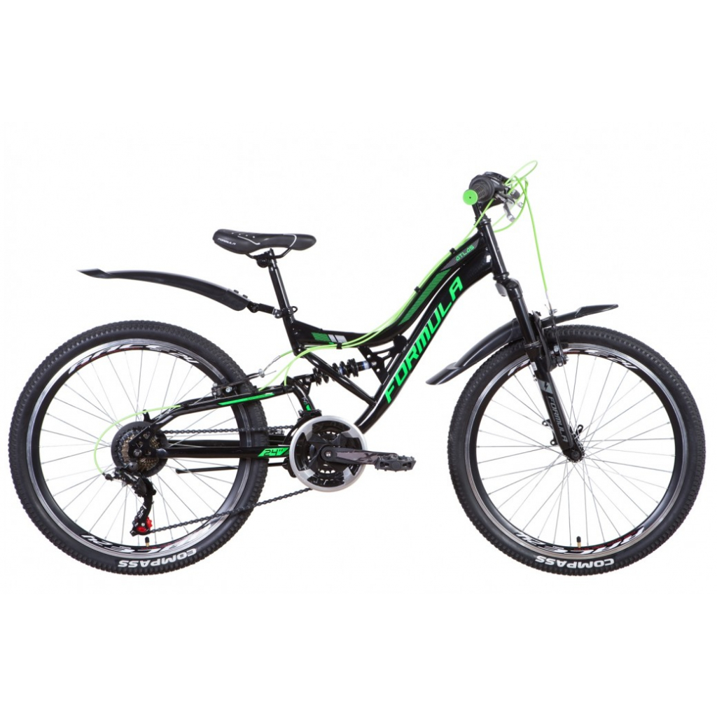 Велосипед Formula 24" ATLAS AM2 Vbr рама-14" 2021 Black/Green (OPS-FR-24-256) - зображення 1