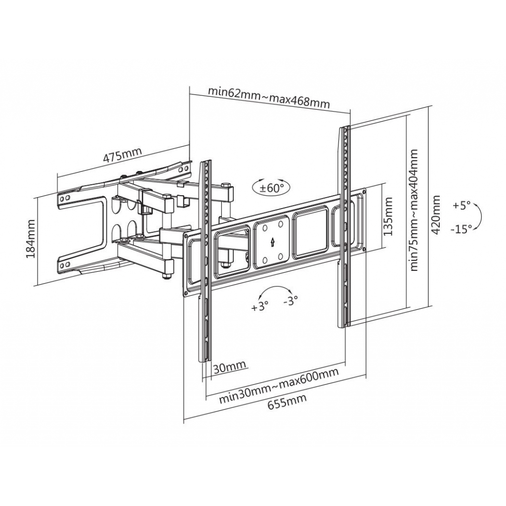 Кронштейн Satelit 32-70PIVOT400A (250514) - зображення 2