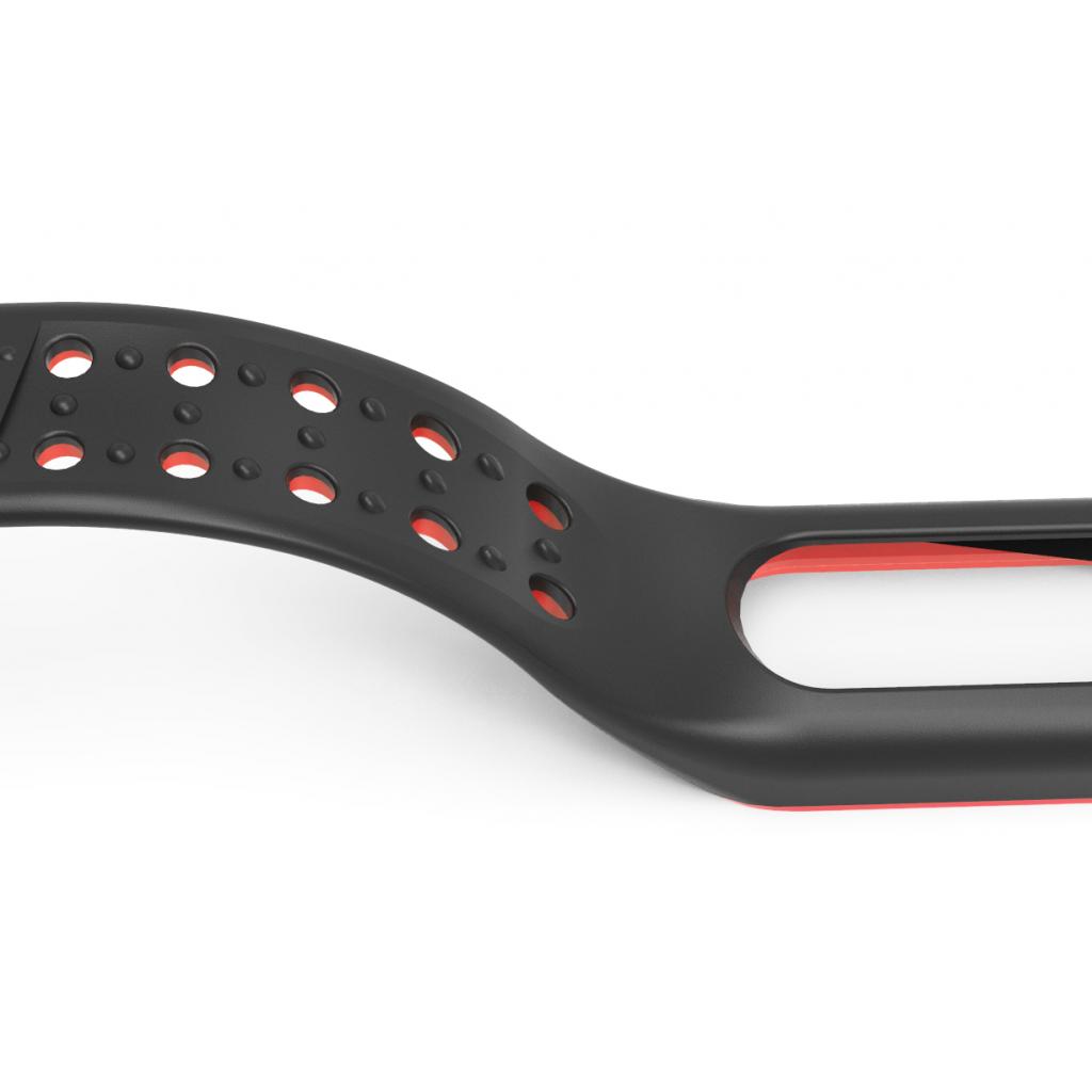 Ремінець до фітнес браслета BeCover Colour Style для Xiaomi Mi Smart Band 5 Black-Red (705157) - зображення 4