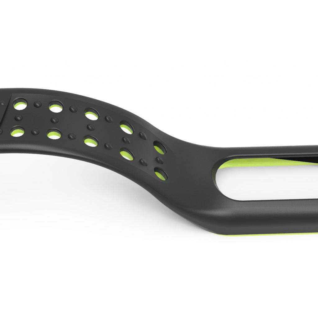 Ремінець до фітнес браслета BeCover Colour Style для Xiaomi Mi Smart Band 5 Black-Green (705156) - зображення 4