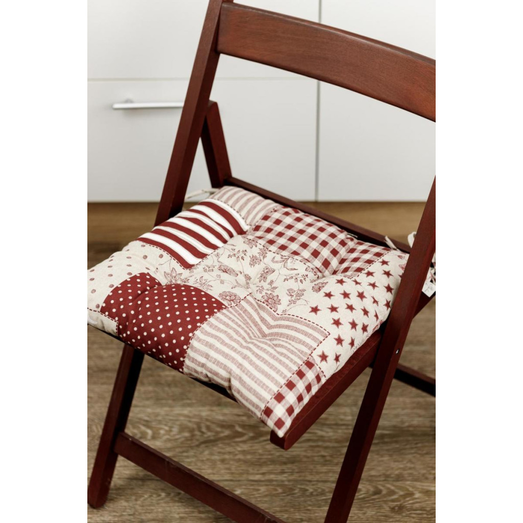 Подушка на стілець Прованс Печворк бордо Господиня 40х40 см (4823093451179) - изображение 3