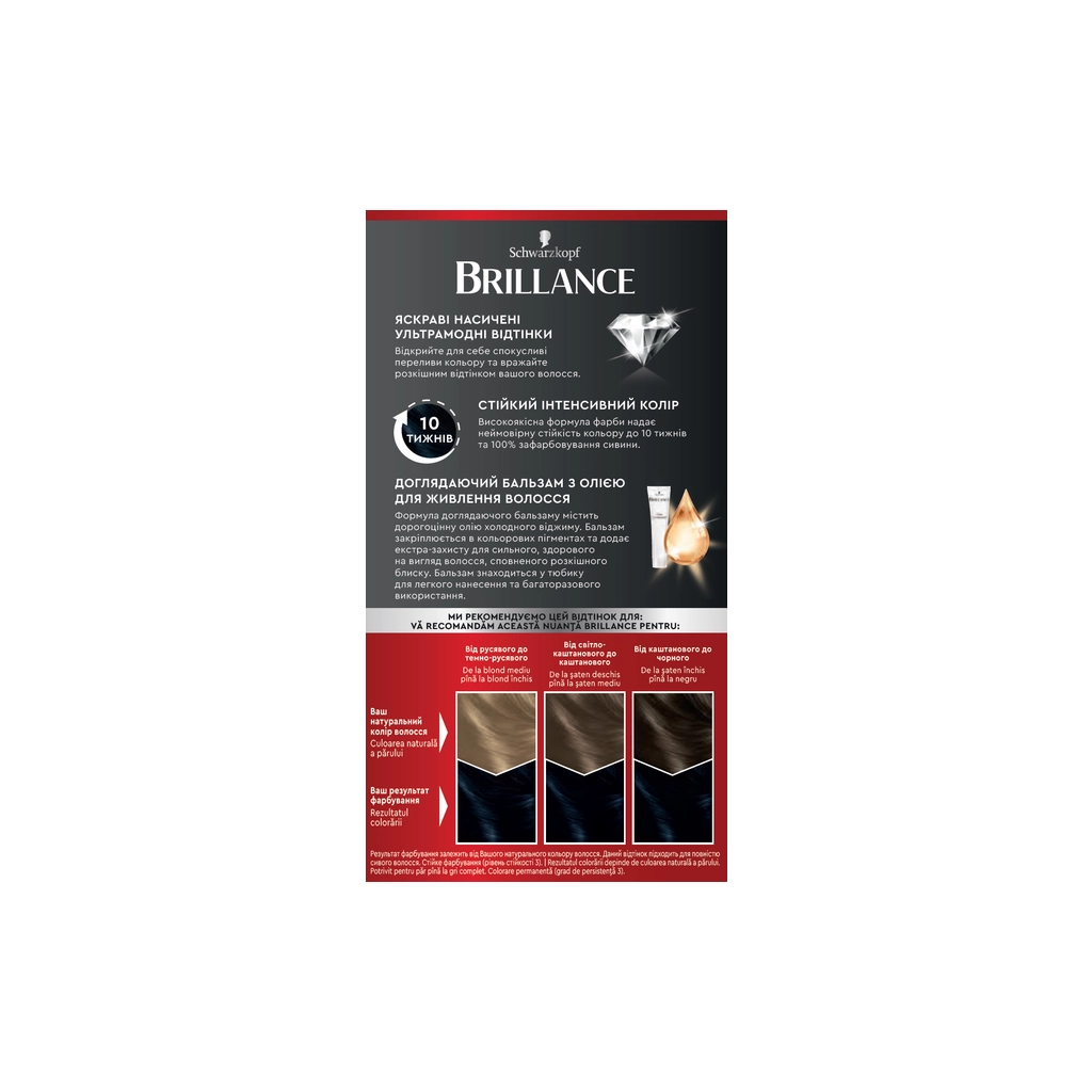 Фарба для волосся Brillance 891-Синьо-чорний 142.5 мл (4015000509848) - изображение 3