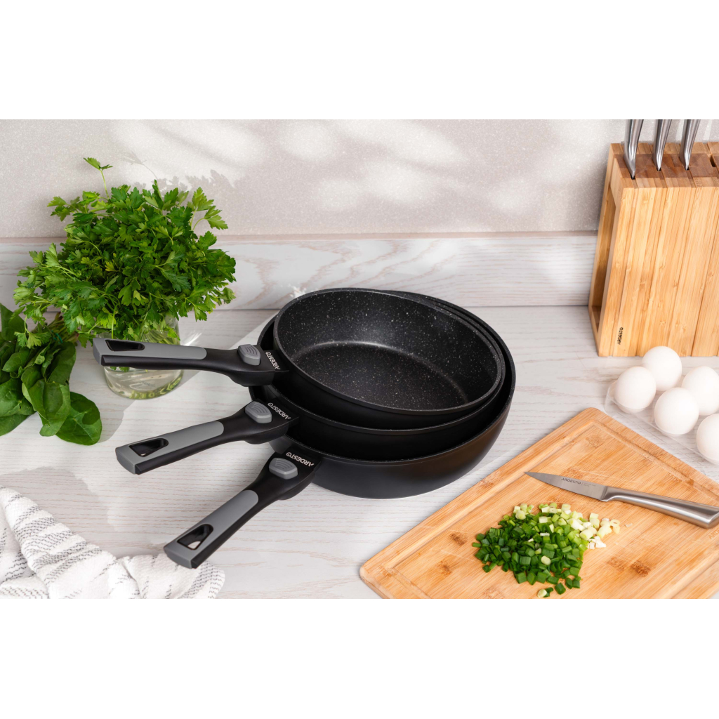 Сковорода Ardesto Gemini Bari, 24см, алюміній, чорний (AR1224B) - зображення 6