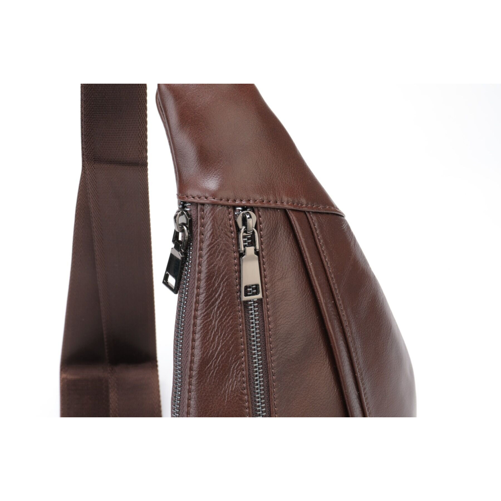 Сумка Vintage Чоловіча слінг шкіряна Коричнева (14737) - зображення 8