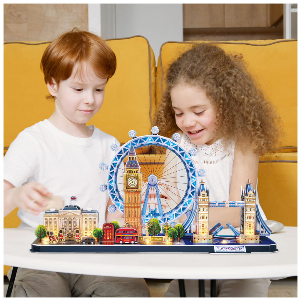 Пазл Cubic Fun Тривимірна головоломка-конструктор City Line Лондон з LED підсвіткою (L532h) - зображення 7