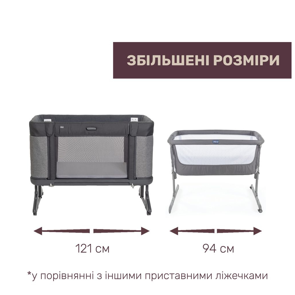 Ліжечко Chicco Next2Me Forever 3 в 1 темно-сірий (79650.27) - зображення 4