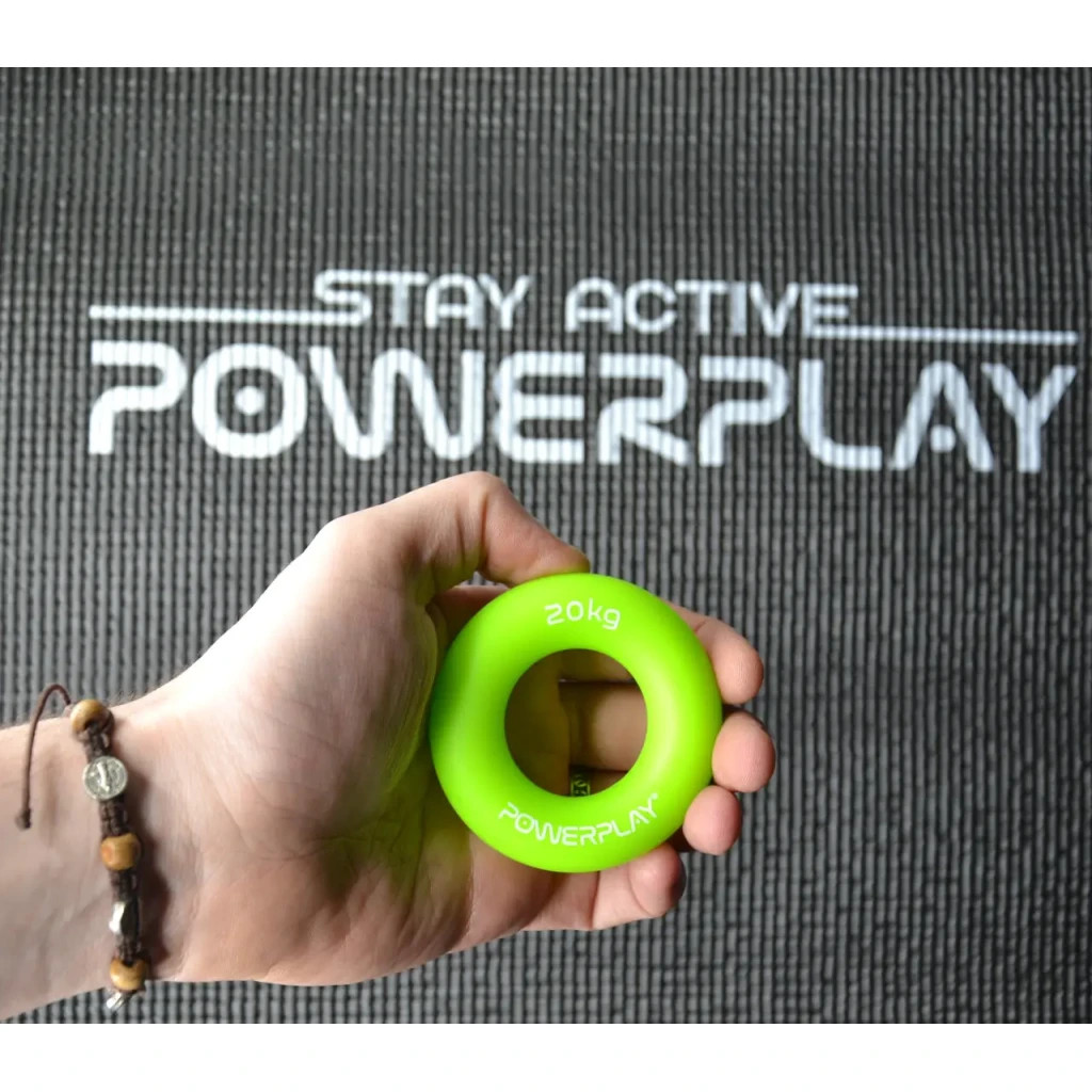 Еспандер PowerPlay PP-4324 Hand Grip Ring Medium 20 кг Зелений (PP_4324_20kg) - зображення 5